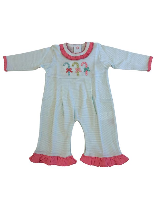 Pastel Candy Canes Coverall - Girl