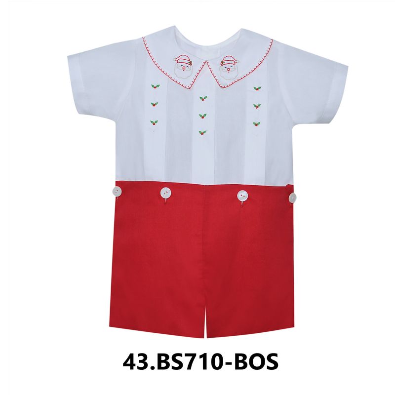 Red Kay Boy Button On Short Set