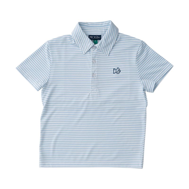 Pro Performance Polo - Clear Blue Stripe Pro Performance Polo - Clear Blue Stripe