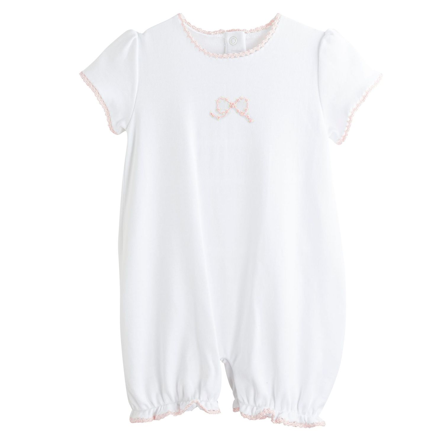 Pretty Bows Romper w/ Crochet Trim