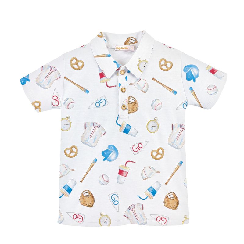 Home Run Baseball Printed Tee w/ Collar