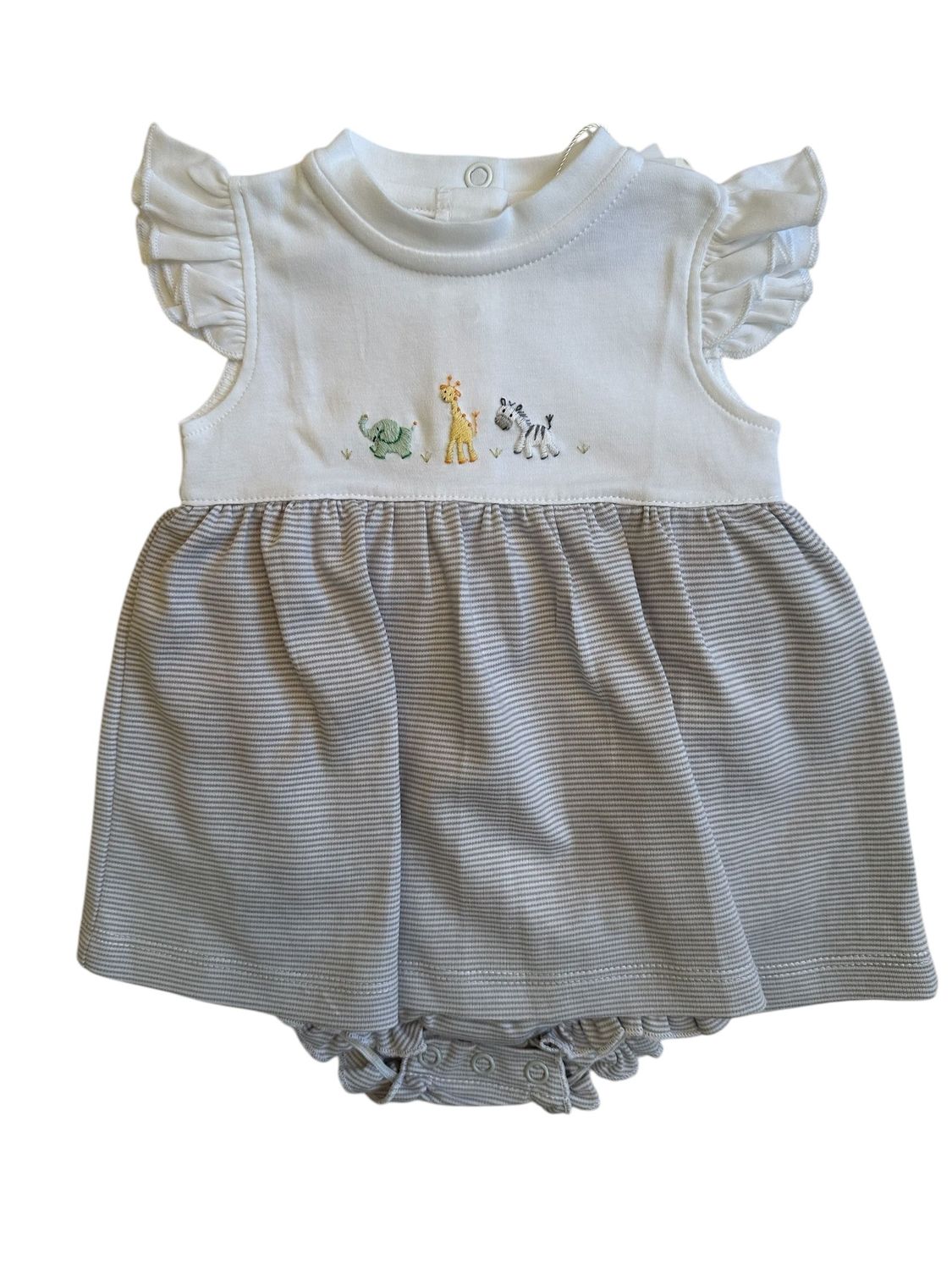 Mini Baby Safari Girl Apron Onesie Dress