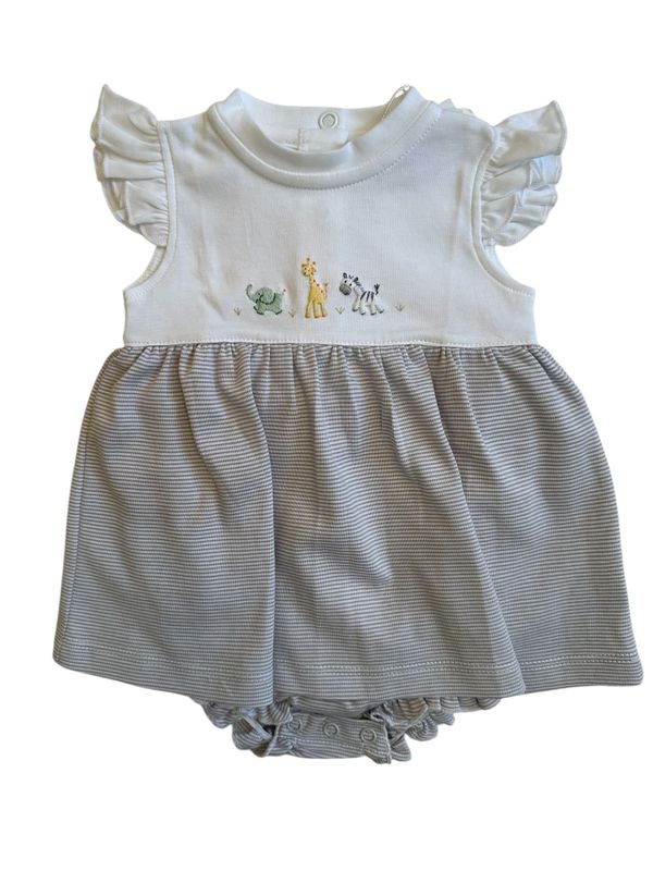 Mini Baby Safari Girl Apron Onesie Dress