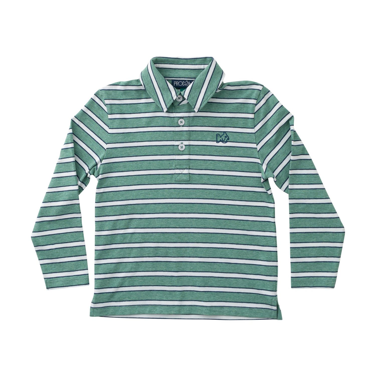 Pro Performance Too Cool for School Polo - Frosty Spruce Dark Denim Stripe