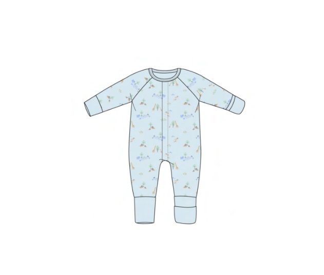 Serene Safari Blue Magnetic Coverall