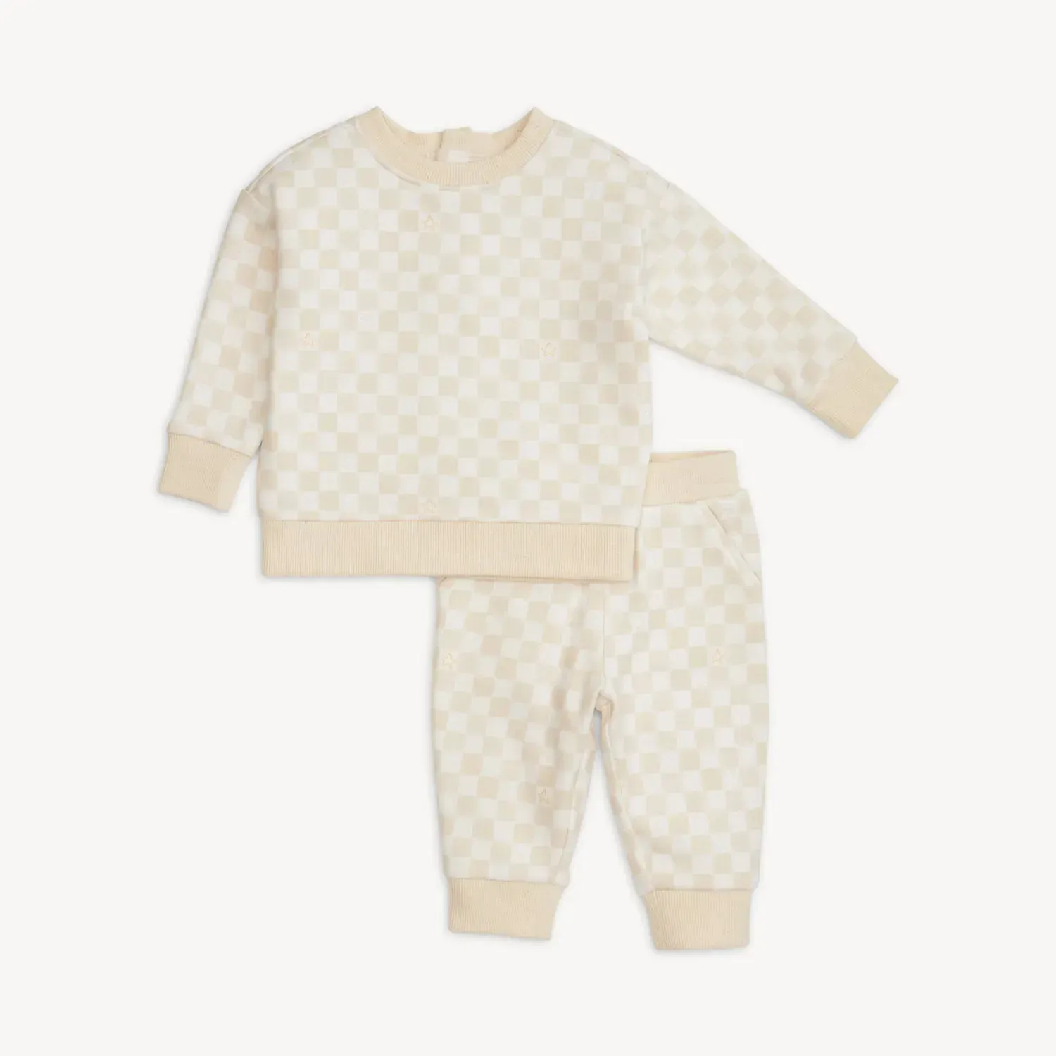 Chamois Checkerboard Brushed Fleece Magnetic Sweatsuit