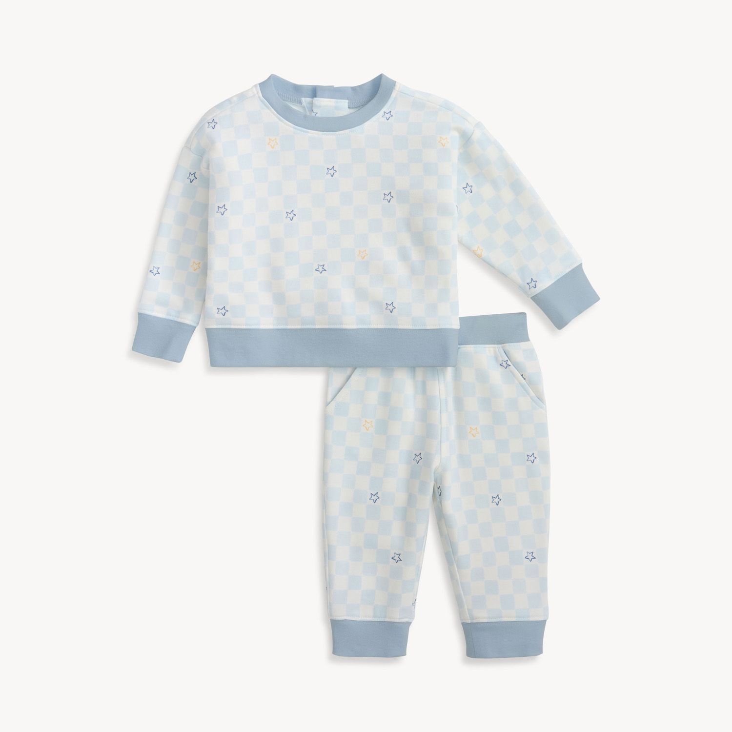 Grey Checkerboard Brushed Fleece Magnetic Sweatsuit