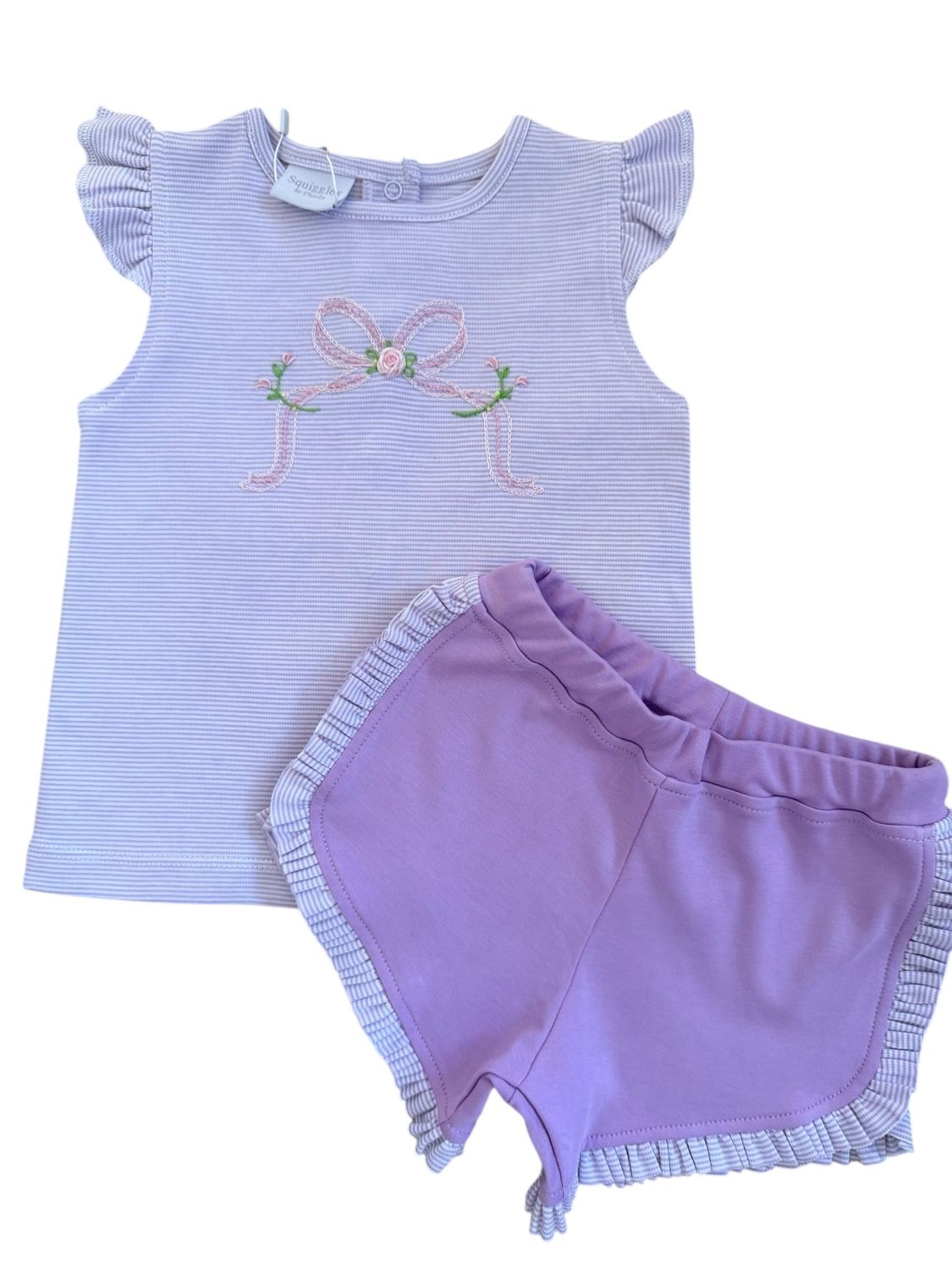 Letter Bow Short Set