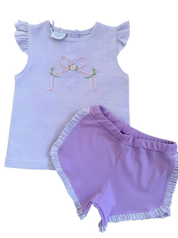 Letter Bow Short Set