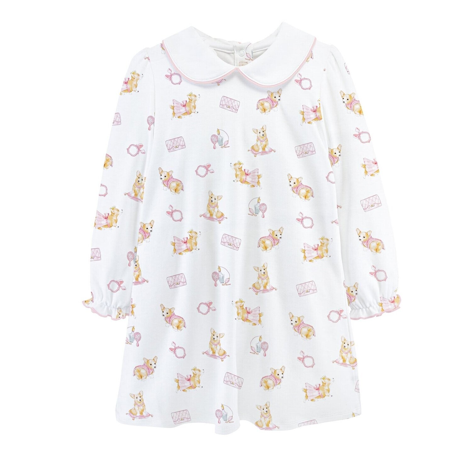 Adorable Corgi Toddler Dress with Round Collar