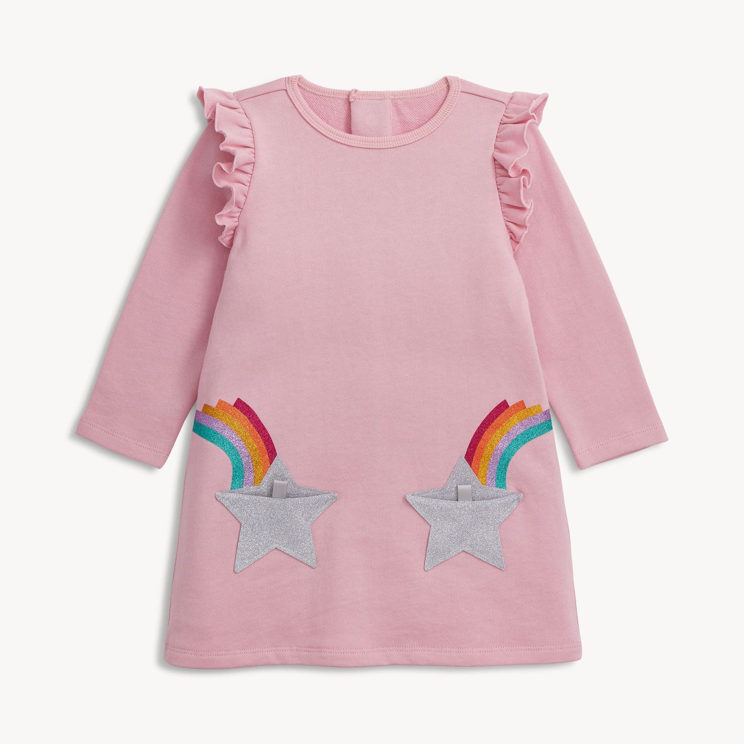 Fidget Pocket L/S Ruffle Dress w/ Star Pocket