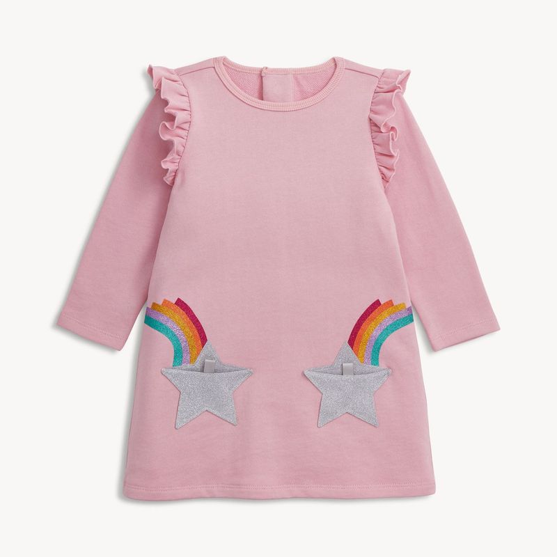 Fidget Pocket L/S Ruffle Dress w/ Star Pocket Fidget Pocket L/S Ruffle Dress w/ Star Pocket