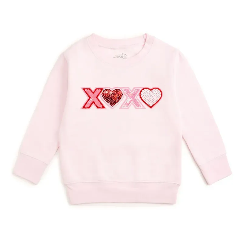 XOXO Sequin Patch Valentine's Day Sweatshirt XOXO Sequin Patch Valentine's Day Sweatshirt