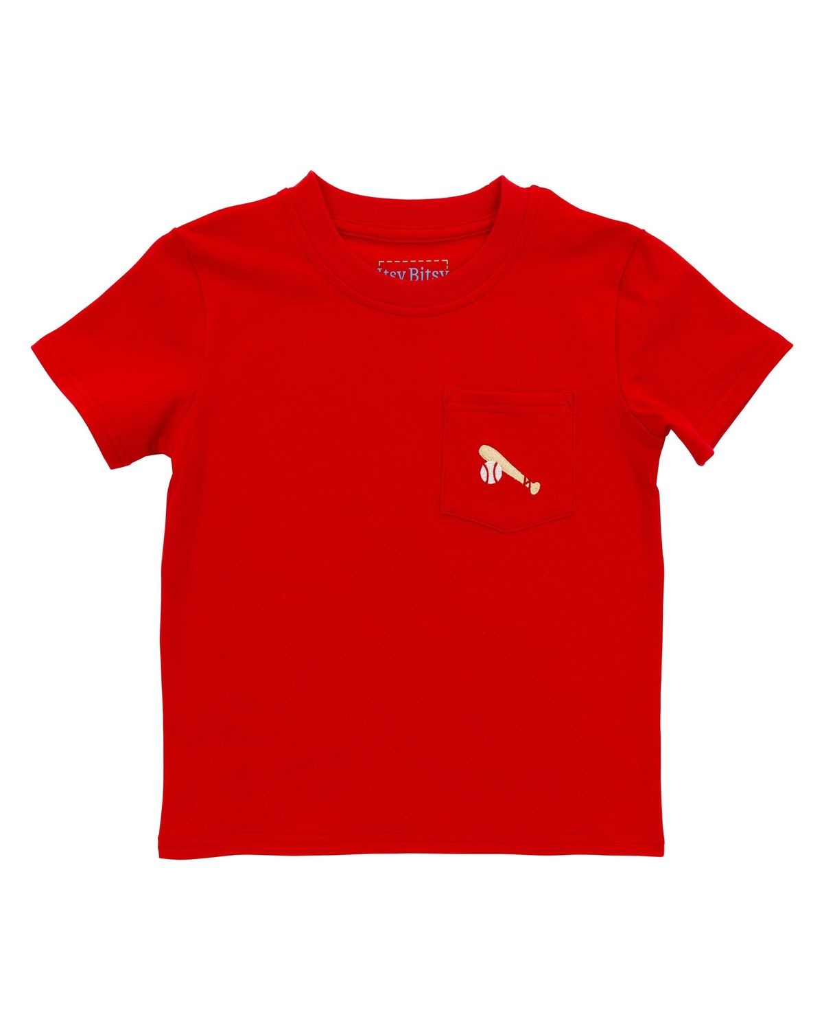 Red Baseball Pocket Tee