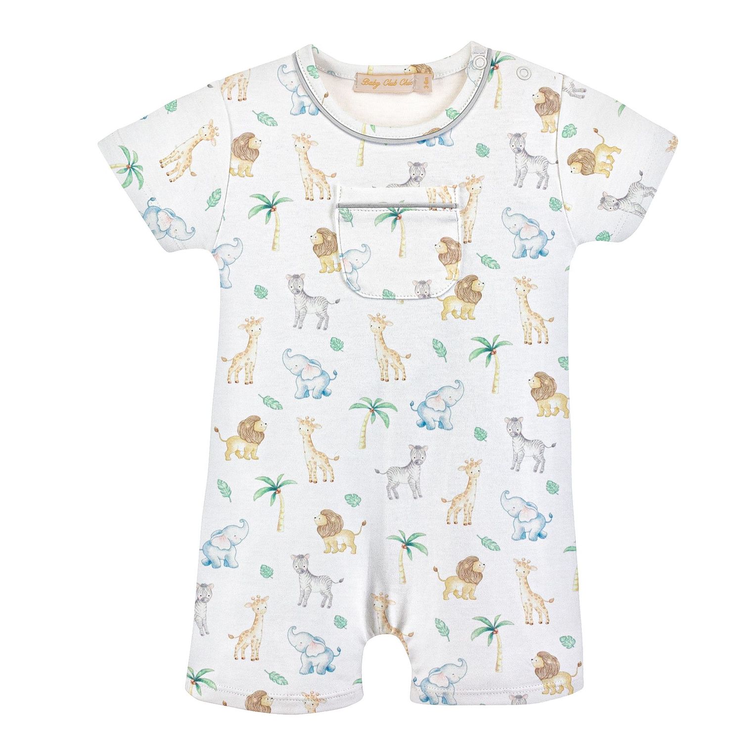 Little Safari Romper w/ Pocket Little Safari Romper w/ Pocket