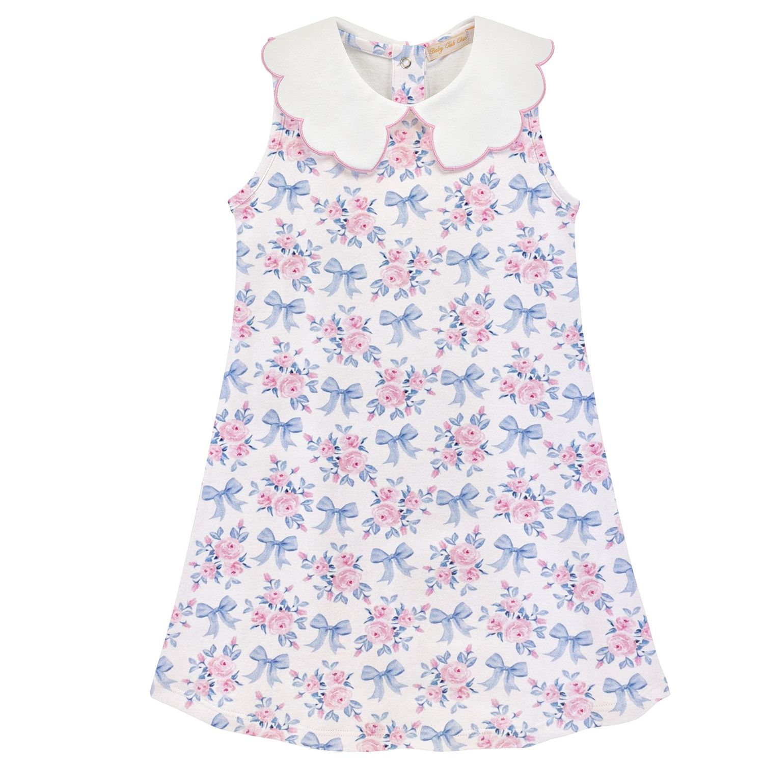 Blue Floral Bow Dress