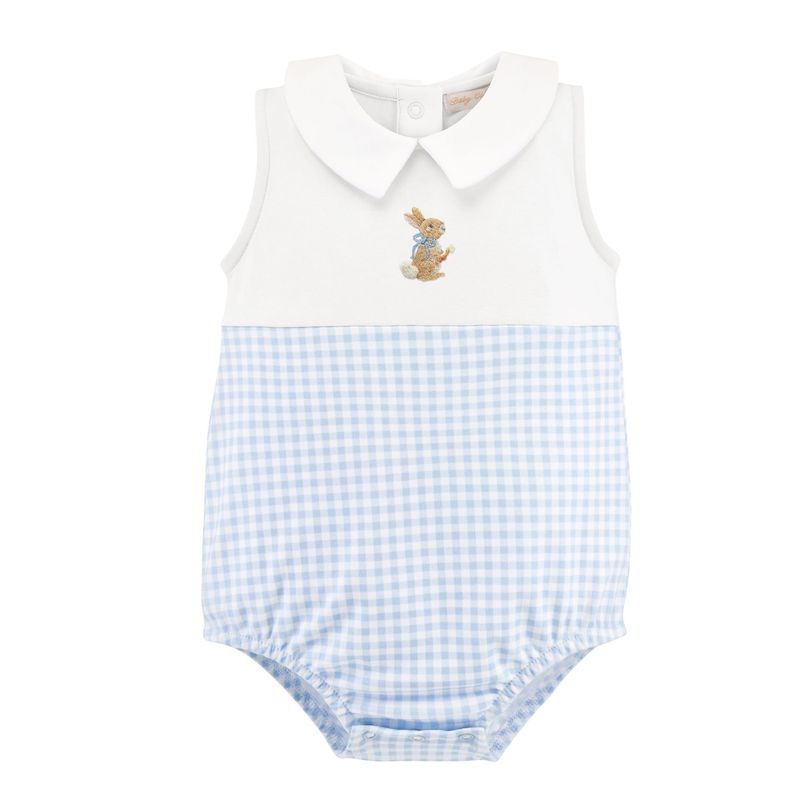 Little Hop Gingham Bubble w/ Embroidery