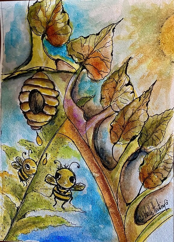 Bee a leaf print