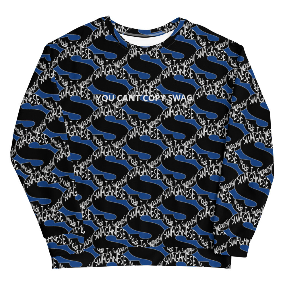 "You Cant Copy Swag" Swag Print Crewneck (Dark Cerulean)