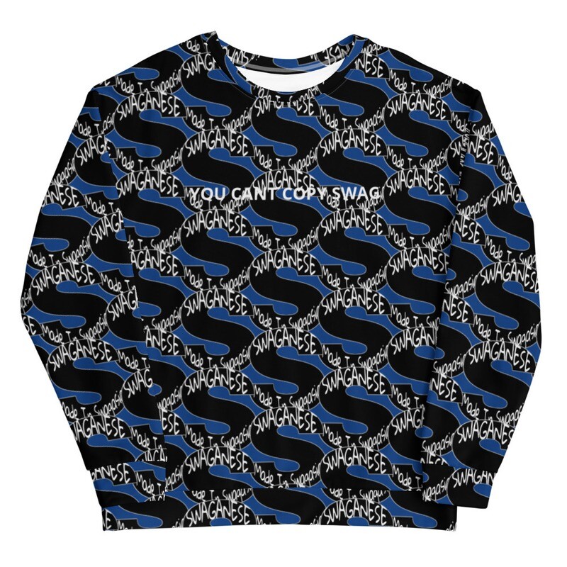 "You Cant Copy Swag" Swag Print Crewneck (Dark Cerulean)