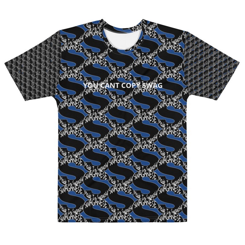 "You Cant Copy Swag" Swag Print Adult T Shirt (Dark Cerulean)