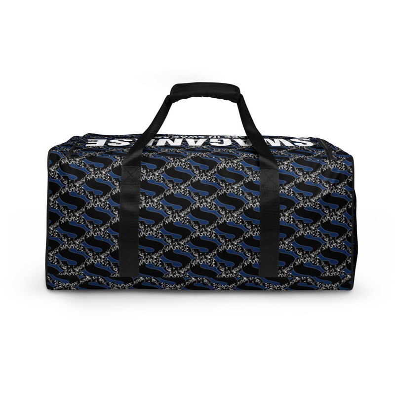 "You Cant Copy Swag" Swag Print Duffle Bag (Dark Cerulean)