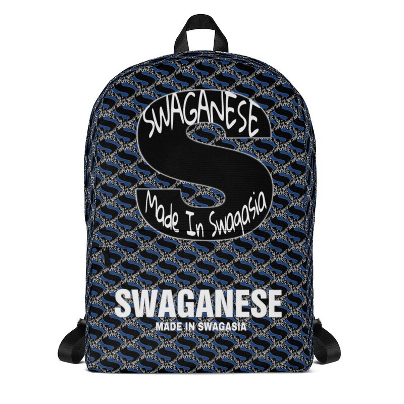 "You Cant Copy Swag" Swag Print Back Pack (Dark Cerulean)