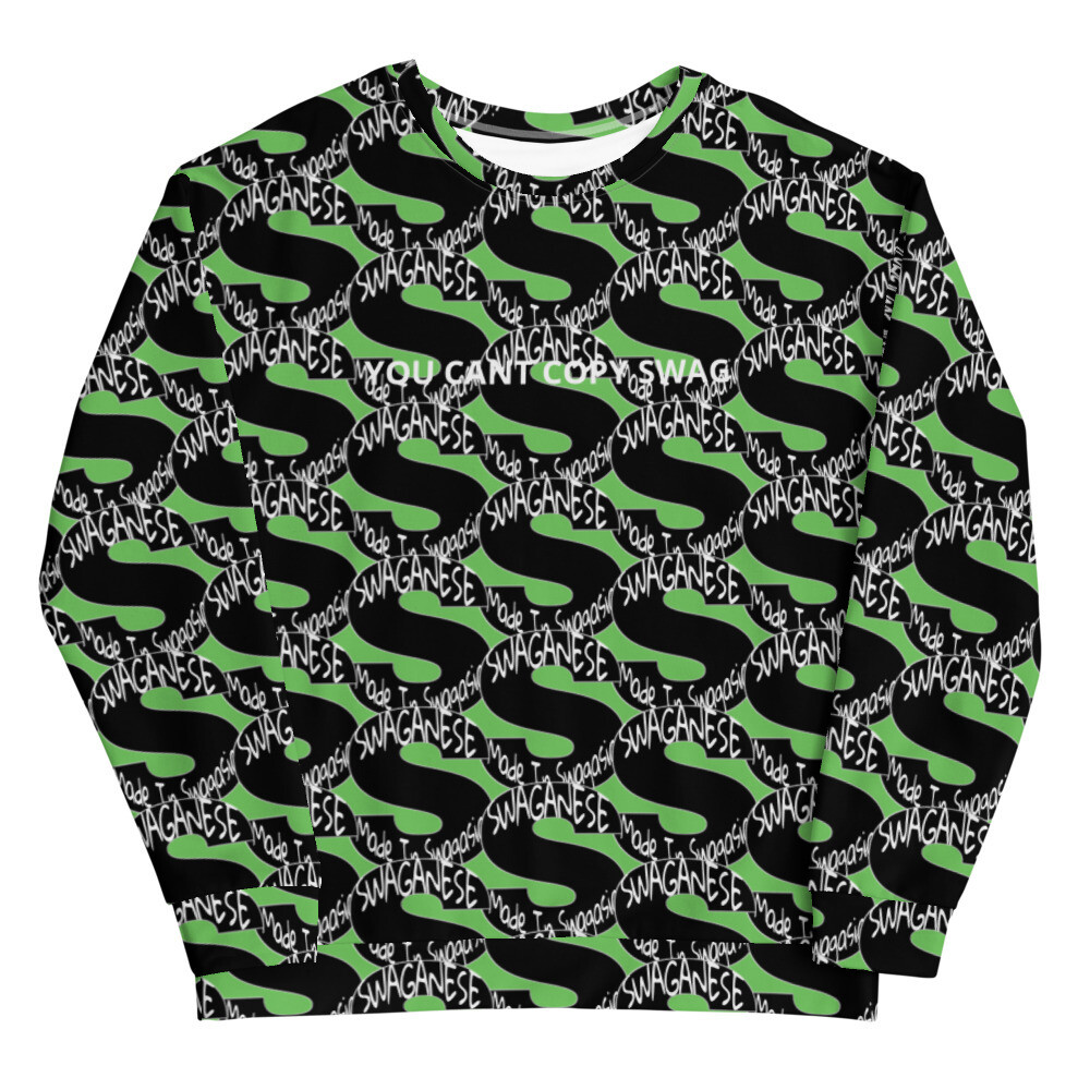 "You Cant Copy Swag" Swag Print Crewneck (Lime Green)
