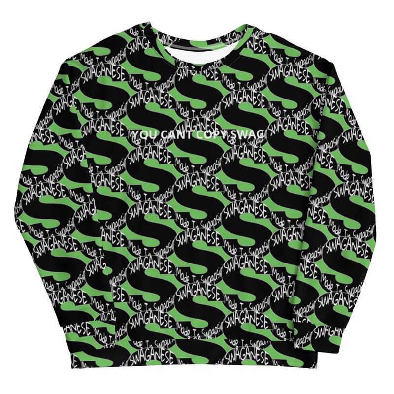 "You Cant Copy Swag" Swag Print Crewneck (Lime Green)