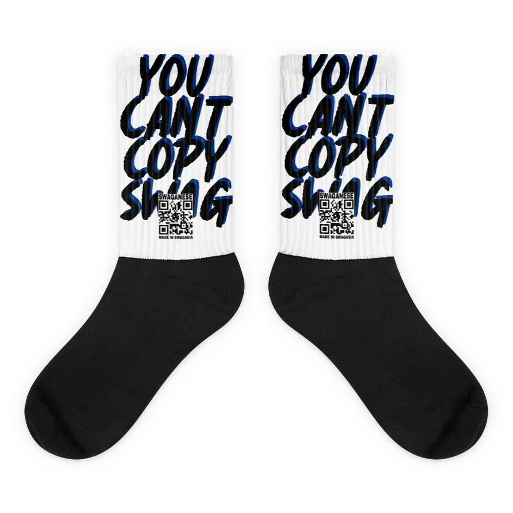 "You Cant Copy Swag" Socks Blue (Large Print)