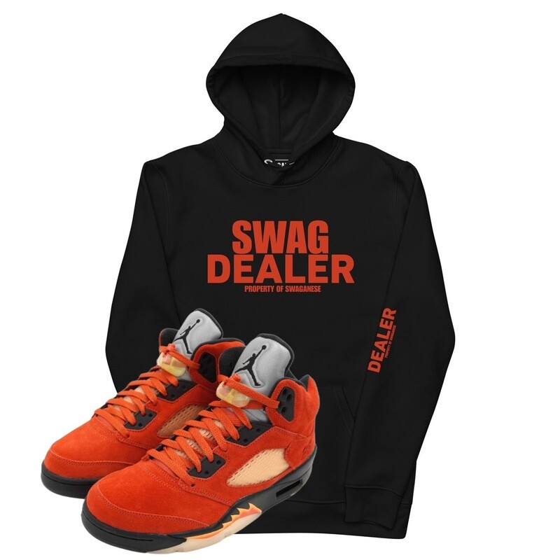 "Swag Dealer" Tangerine Text Hoodie