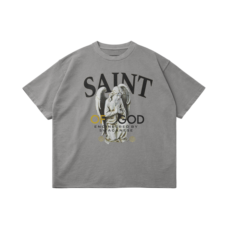 "Saint Of God" Raw Hem T Shirt