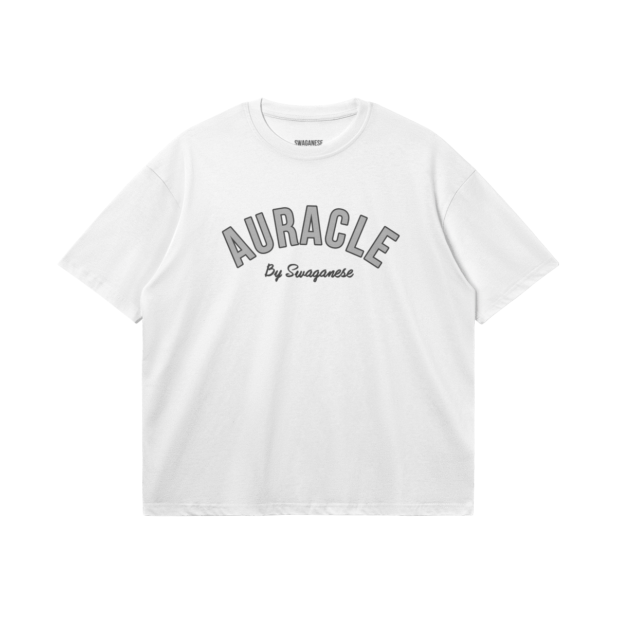 Auracle Grey and White Boxy T Shirt