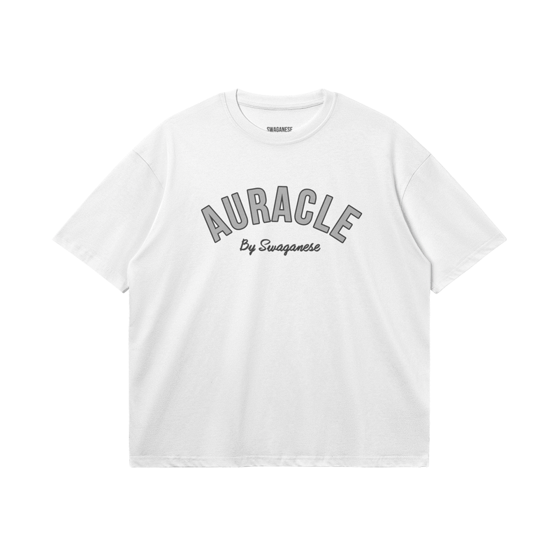 Auracle Grey and White Boxy T Shirt