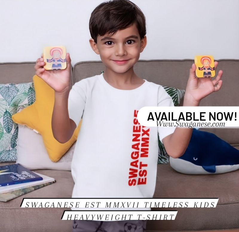 Swaganese Est MMXVII Timeless Kids Heavyweight T-Shirt