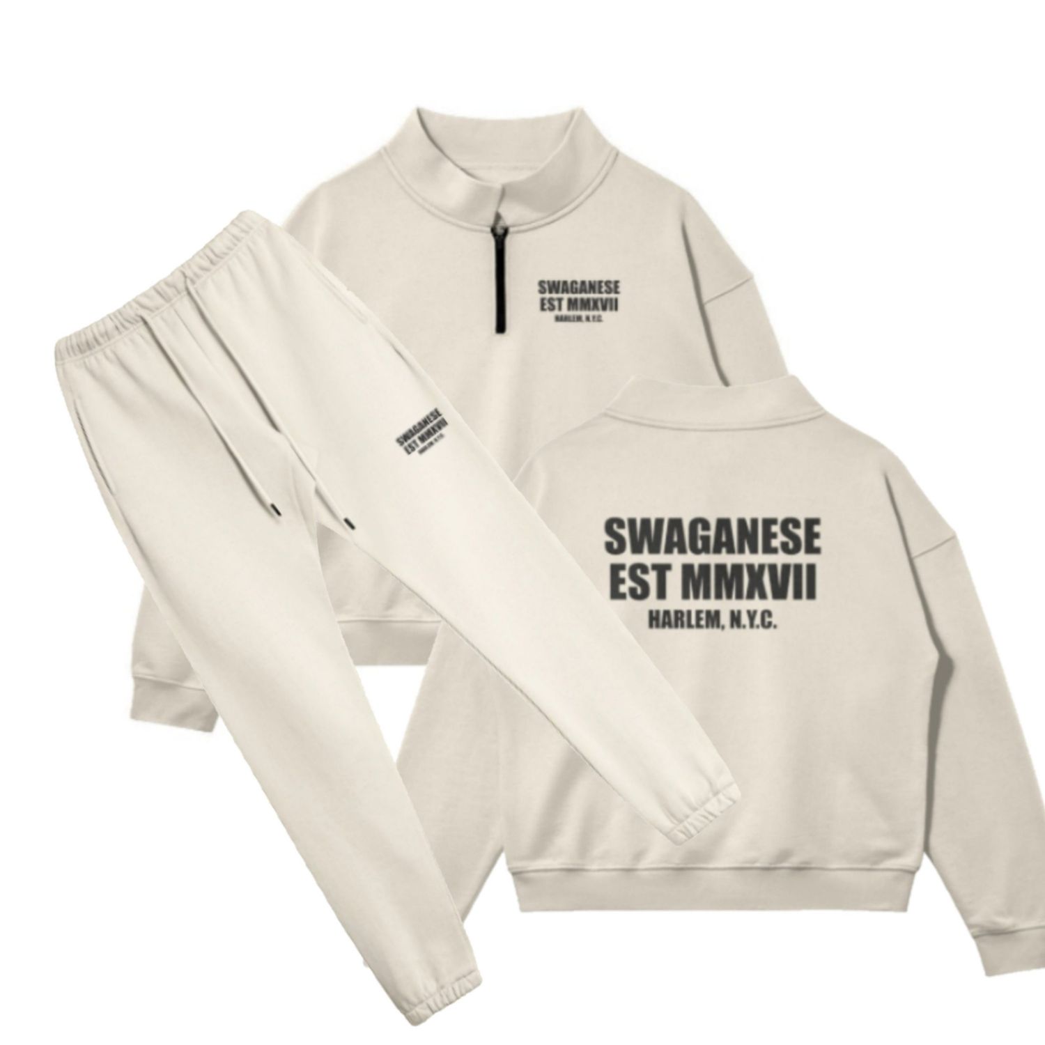 Swaganese Est MMXVII Zipper Crewneck & Sweats Set