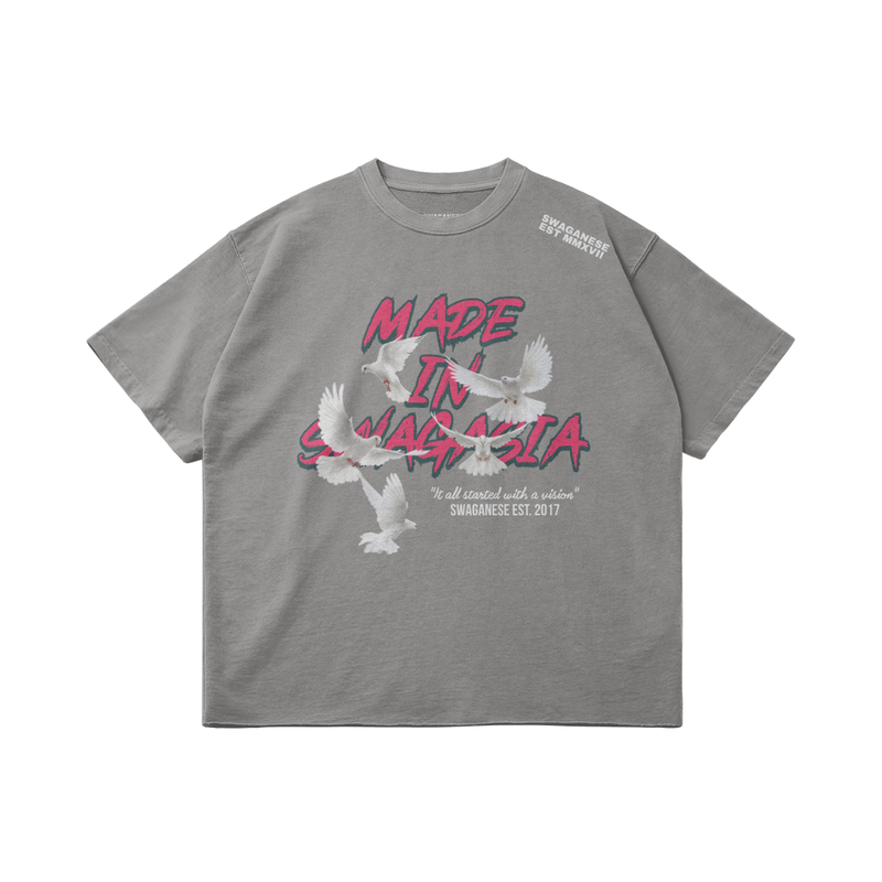 Made In Swagasia Raw Hem Oversized Cropped T-Shirt