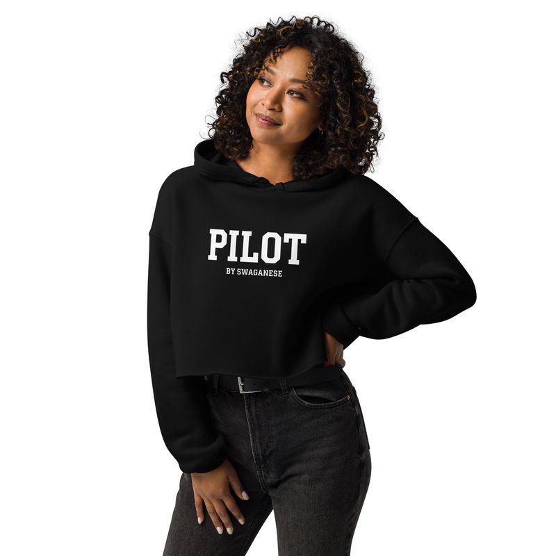 "Pilot" by Swaganese Crop Hoodie