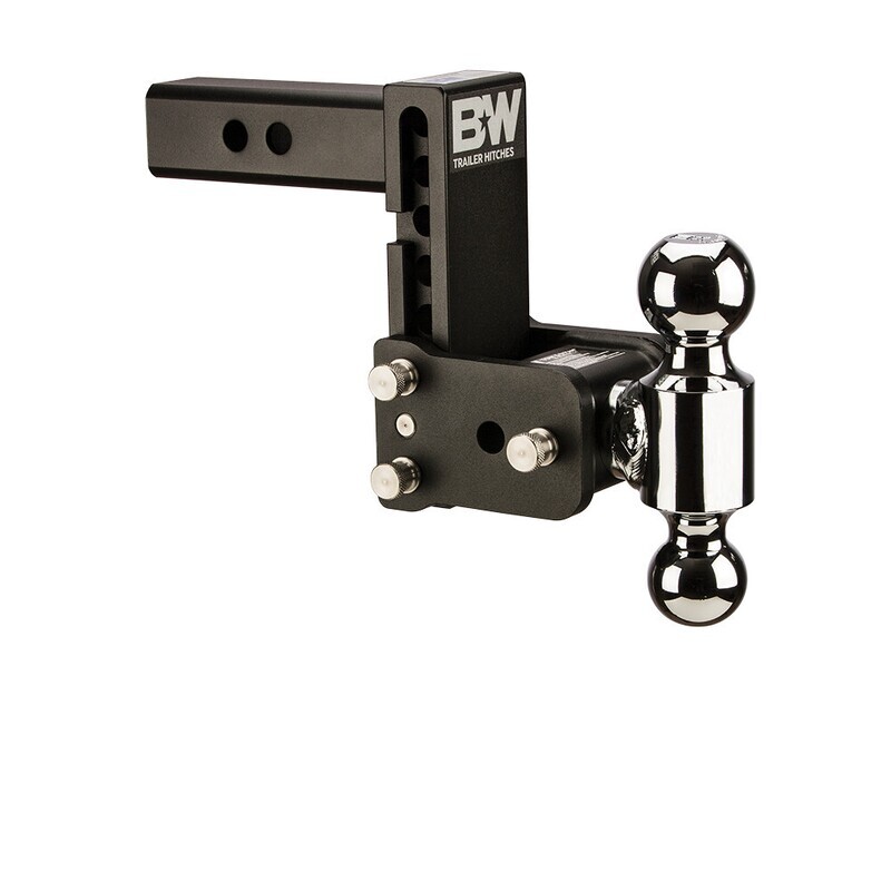 B&W 2" Tow & Stow Adjustable Ball Mount, 5" Drop, Dual-Ball (2" x 2-5/16")