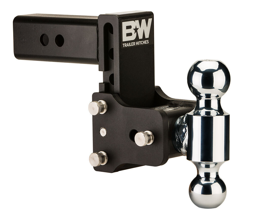 B&W 2.5" Tow & Stow Adjustable Ball Mount, 5" Drop, Dual-Ball (2" x 2-5/16")