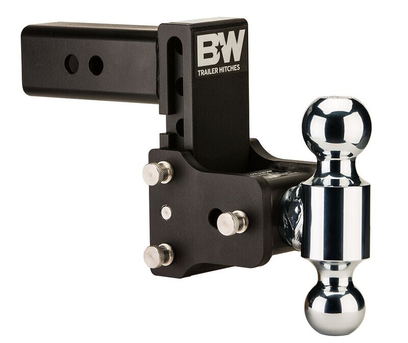 B&W 2.5" Tow & Stow Adjustable Ball Mount, 5" Drop, Dual-Ball (2" x 2-5/16")