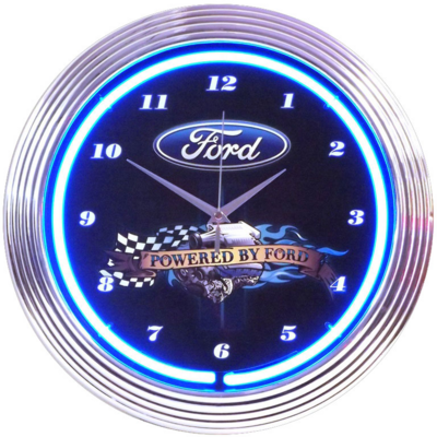 Powered By Ford Neon Clock