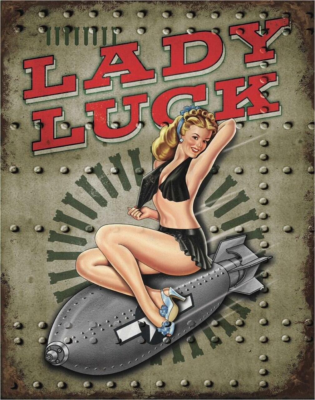 Lady Luck Tin Sign