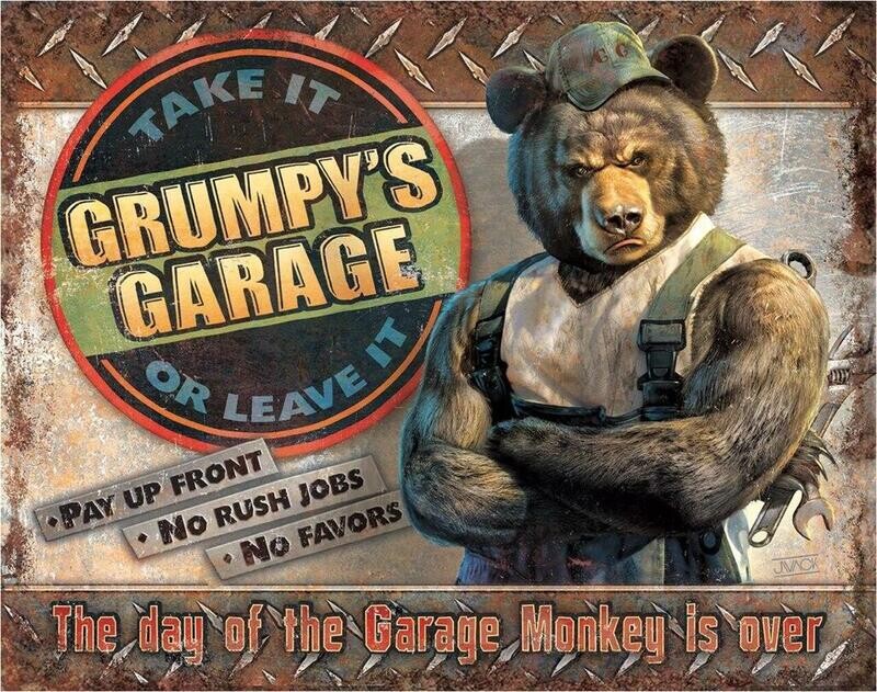 Grumpy's Garage Tin Sign