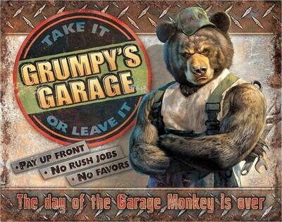 Grumpy's Garage Tin Sign
