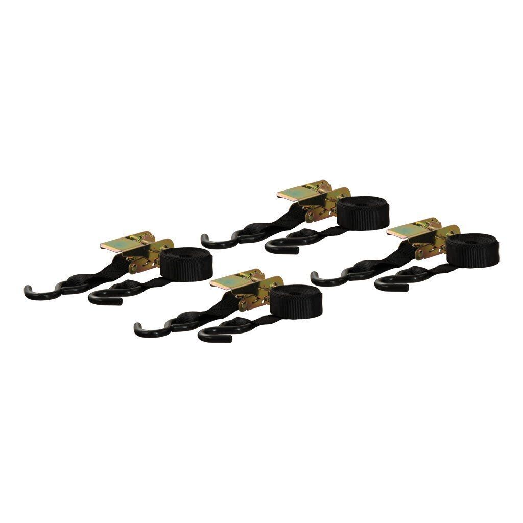 16' Ratchet Tie Down Straps with S-Hooks (500 Ib, 4-Pack)
