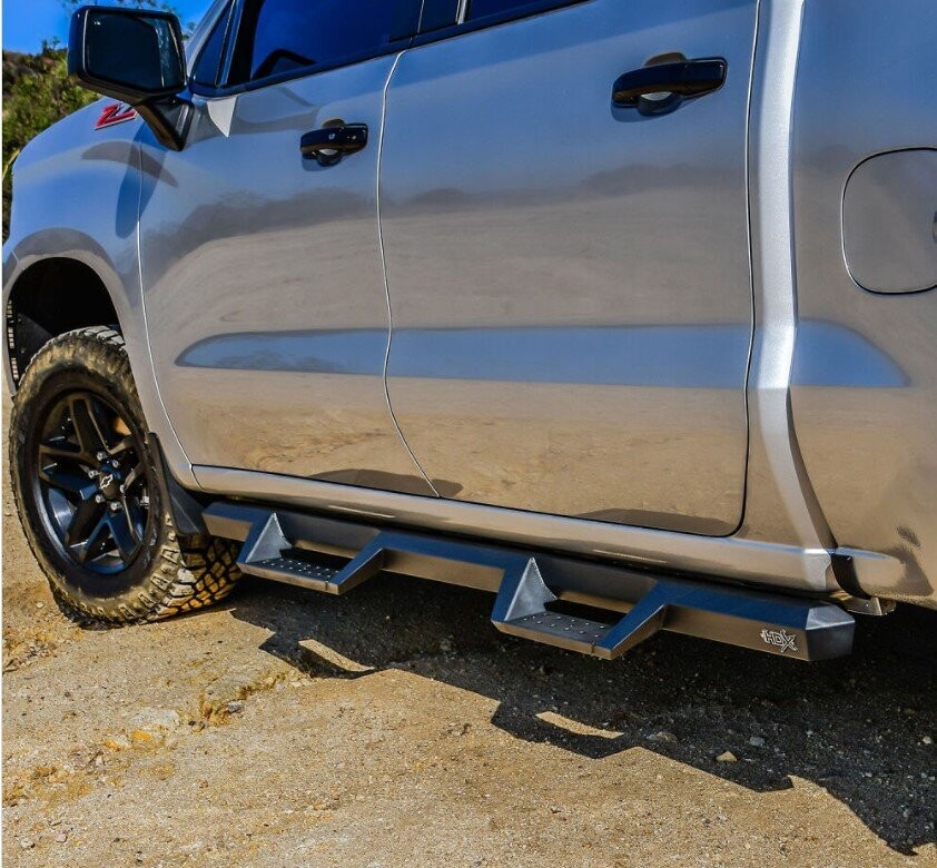 HDX Drop Nerf Step Bars I Crew Cab Length, Year Make Model: 07-18 Silverado/Sierra 1500 / 07-19 Silverado/Sierra 2500&3500