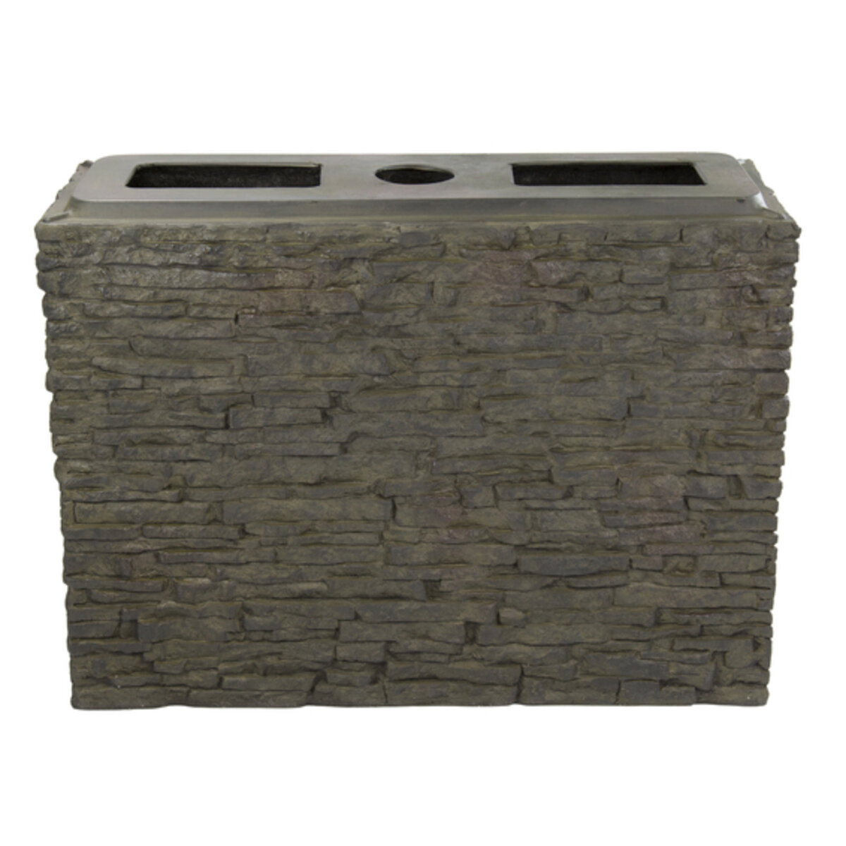 Large Straight Stacked Slate Wall Base