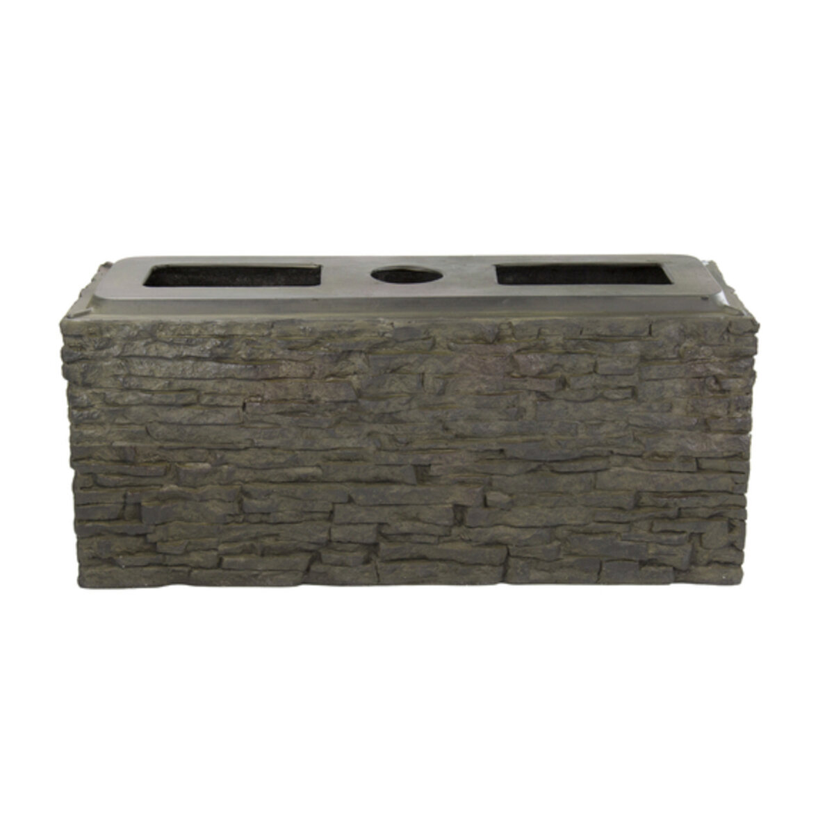 Small Straight Stacked Slate Wall Base