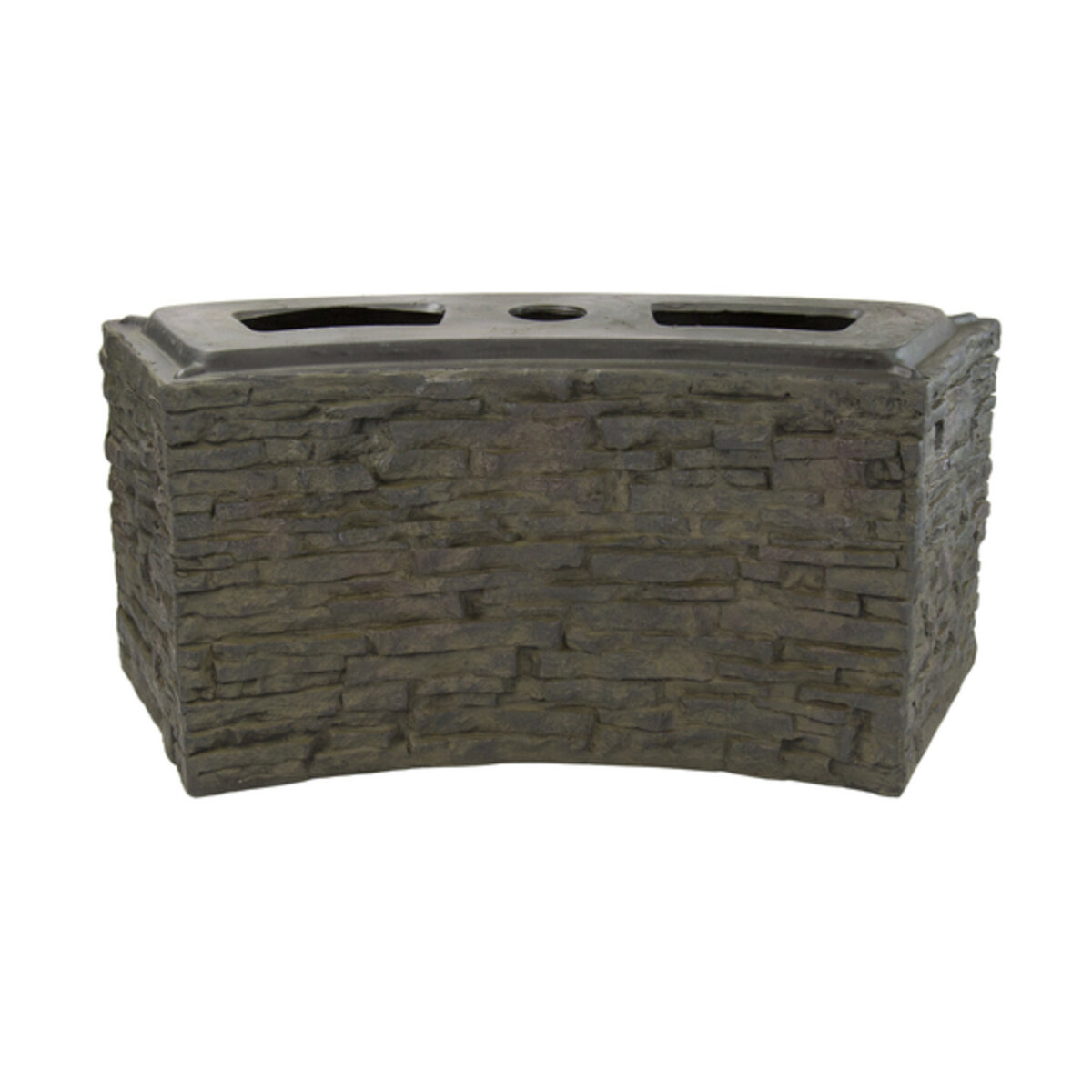 Small Curved Stacked Slate Wall Base